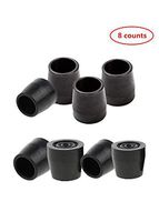 Crutch Tips - Replacement Medical Walker Drive Cane or Commode Tips, 1 Inch, 8 Counts, Black