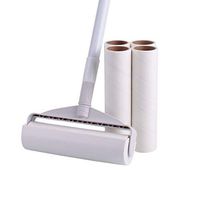 Clothing Sticky hair roller Sticky Brush, Long Handle Oblique Tearing Household Dust Roller Clothing Hair Remover Desktop Sofa Cleaning Sticky paper (color : 1 handle+4 rolls of paper)