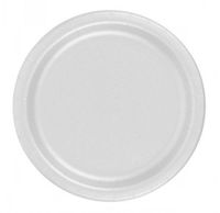 240 White (10 Pks of 24) 7 Inch Wax Coated Plain Solid Color Dessert Cake Paper Plates