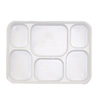 UDL Heavy Duty 6 Compartment Plastic Party Plates (Pack of 25) (One Size) (White)