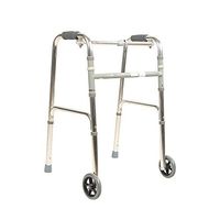 XHRHao Foldable Walker 8 Adjustable Height Levels(75-90cm) Made of Aluminum Alloy Rollator Lightweight Shower Chair Waterproof Portable Walk Assist for Elderly Silver (Color : Silver)