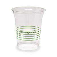 Cleancups, 100% Compostable disposable cup, PLA clear cold cups, 12oz party cups (100pack)