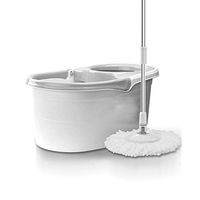 Nivias Grey Hand-free Rotating Mop, Home Rotating And Labor-saving Automatic Water Mop Bucket/53cm × 29cm × 36cm hy (Size:2/4 mop heads) (Size : 4 mop heads)