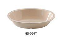 Yanco NS-064T Nessico Oval Bowl, 64 oz Capacity, 11.75" Length, 8.25" Width, 2.75" Height, Melamine, Tan Color, Pack of 24