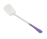 13.5" Stainless Steel Slotted Spatula with a Purple Cool-Grip Handle, Dishwasher Safe Serving Utensils by GET, BSRIM-81-PR