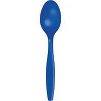 Club Pack of 288 Cobalt Blue Premium Heavy-Duty Plastic Party Spoons