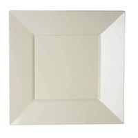 BalsaCircle 20 pcs 9.5-Inch Ivory Plastic Square Plates - Disposable Wedding Party Catering Tableware