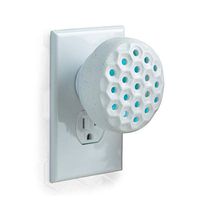 Airomé Honeycomb Pebble Essential Oil Diffuser, Ceramic Cover with 8 Color LED Night Light Wall Plug In, White Matte Flecked