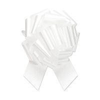 Berwick Offray 1.45'' Wide Ribbon Pull Bow, 5.5'' Diameter with 20 Loops, White