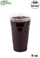 Small Clear Plastic Disposable Cups | 9 oz Cups, 300 Pack | Crystal Clear PET Cup | Cold Smoothie | Iced Coffee Go Cups | Ideal for Coffee, Parfait, Juice, Soda, Cocktail, Party Cups (9oz,300 count)