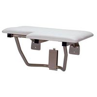 Mustee 390.404 Left Hand L-Shaped Fold Down Seat Bench, 32", White