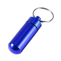 Kaimu Mini Aluminum Alloy Waterproof Medicine Pill Box Case Keychain Bottle Holder Pill Dispensers & Reminders