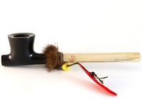Mr. Brog Lakota Tobacco Pipe - Model No: Indian Peace Pipe Ebony - Pear Wood Roots - Hand Made