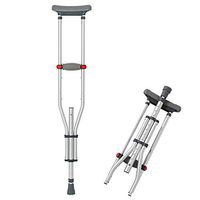 ZBYL Underarm Crutches, Ergonomic Design Lightweight Aluminum Alloy Anti-Slip Adjustable Height 38-62Inch (1 Units)