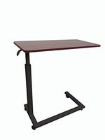 NOA Medical Industries Overbed Table, Black Base, Wild Cherry Table Top