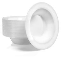 Stock Your Home 12 Oz Fancy Disposable Dinner Bowls for Holidays, Parties, Weddings, Catering, 50 Bowls (White)