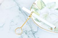 2PCS Metal Ring Finger Hand Rack Cigarette Holder Clip for Women's Slim Cigarette Man's Regular Smoking Accessories Gift (Gold, M(6.5 17mm))