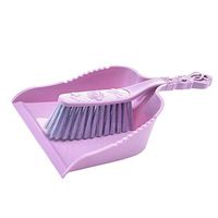 Fityle 2 Pieces Hand Broom and Dustpan Set Mini Dustpan Brush Tiny Cleaning Broom for Table Desk Keyboard Car Dog Cat and Other Pets - Purple Set