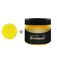Natural Beeswax Wood Polish Wax Preservative Seasoning Conditioner Beeswax for Wood Cleaner & Furniture,Cleaner (180+1sponge)