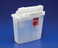 Kendall Multi Purpose Sharps Container with Counter Balanced Lid - 12 Quart Translucent Red