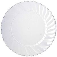 Efavormart 50 Pcs - Clear 10.25" Flaired Round Disposable Plastic Plate Dinner Plates for Wedding Party Banquet Events Decoration