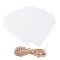 Amosfun 100pcs Paper Tags Kraft Gift Tags Hang Labels with Christmas Tree Patterns