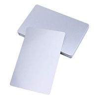 Monrocco Pack of 50 pieces Silver Metal Business Cards Blanks for Customer Laser Engraving DIY Gift Cards