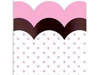 100ct Flounce Scallop Pink & Brown Polka Dot 4x2x9" Medium Cello Treat Food Snack Bags