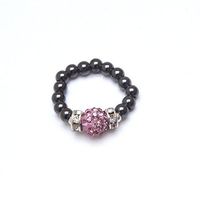 Pink Crystal Stretch Magnetrim Ring (Extra Small)