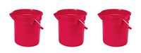 Rubbermaid Commercial Brute Round Bucket, 14 Quart, Red, FG261400RED (3 PACK)