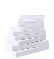 LiFWare Assorted White Gift Boxes with Lids, 10 Pc. Embossed Pattern for Shirts, Sweaters, Robes, Lingerie, Garments