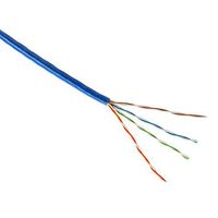 300 Ft Blue CAT5E network Ethernet Cable 350MHz UTP 24 AWG CM Solid Copper 4 Pair Blue PVC Jacket UTP High Speed Ethernet Computer CAT5E Data Transfer Telephone Network Line, By NAC Wire and Cables