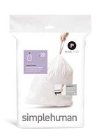 simplehuman Code P Custom Fit Drawstring Trash Bags, 50 -60 L / 13-16 Gallon, 1 Refill Pack (20 Count)