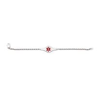 Sterling Silver Medical ID Rope Link Bracelet