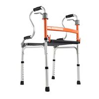 F&T Sitting Without Folding Shower Chair, The Elderly with A Walker Thickener Aluminum Handicapped Walker Can Take A Bath (Color : Orange)