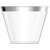 9 Oz. Premium Plastic Party Tumblers | 100 Disposable Cups | Perfect for Weddings, Birthdays, Anniversaries, Baby & Bridal Showers, Valentine's Day, Parties | Produced by Zakara Goods (Silver)