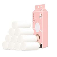 Weoto 10 Rolls Toilet Paper, Bulk Bath Bathroom Tissue, 4 Ply White Skin-Friendly Household Paper Towel for Home Office New