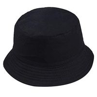 Aniywn Women Men Cotton Bucket Hats Unisex Wide Brim Outdoor Summer Cap Hiking Beach Sports Hat (Black)
