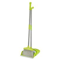 ZRW Broom and Dustpan, 2.9 Ft Long with Scraping Teeth for Easy Assembly Light Weight, Suitable Floor, Home, Office Cleaning,Green