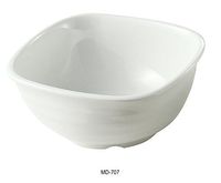 Yanco MD-707 Milando 7" Square Bowl, 32 oz Capacity, 3.5" Height, Melamine, White Color, Pack of 24