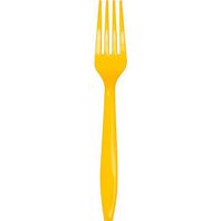 Creative Converting 010465B School Bus Yellow Cutlery (Prem) Bulk Forks (12pks Case)