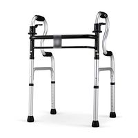 Rolling Walkers Walker Elderly Help Can Sit Folding Walker Aluminum Alloy Anti-Slip Four Feet Elderly Armrest (Color : Silver, Size : 535375cm)