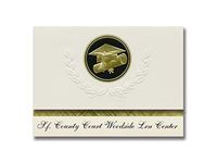 Signature Announcements S.f. County Court Woodside Lrn Center (San Francisco, CA) Graduation Announcements, Presidential Elite Pack 25 Cap & Diploma Seal. Black & Gold.
