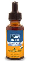 Herb Pharm Certified Organic Lemon Balm Liquid Extract for Calming Nervous System Support, Organic Cane Alcohol, 1 Ounce