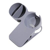 Cup Holder Clip Cup Clamp Holder with Divider Tray Cup Stand Holder On Desk Table for Drink Phones Snacks (Gray)