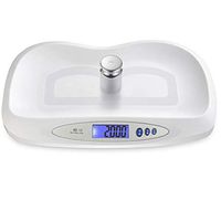 DWW White Digital Baby Scale, Skin-Friendly Plstic Platform, Automatic Digital Weight Scale for Toddler Pet, Capacity Up to 20 Kg /44 Lb