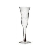 Fineline Settings 2105, 5 Oz. 2-Piece Flairware Clear Plastic Champagne Flutes, Disposable Cold Beverages Champagne Glasses (50)