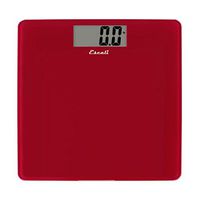 Escali B200RR Glass Platform Bathroom Body Scale, Low Profile, LCD Digital Display, 440lb Capacity, Rio Red