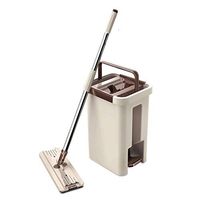MOP Spinning and Bucket Cleaning Set Two-Way 180-degree Rebound Multifunction Household Khaki Colour with Cotton Head5