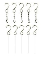 WorldaWhirl Whirligig Wind Spinner Hanger SS Swivel Hook Display Twist Turn Twirl Swirl (10, 5 Hook and Clip 5 Hook and String)